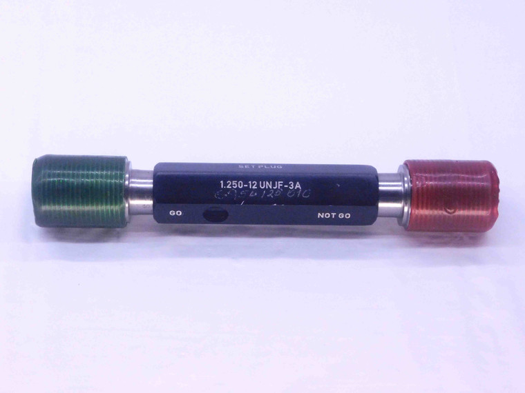 1 1/4 12 UNJF 3A SET THREAD PLUG GAGE 1.25 GO NO GO P.D.'S = 1.1959 & 1.1913 - DW35381BR5