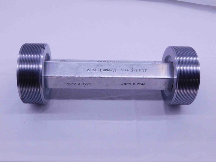 2 3/4 16 UNJ 3B THREAD PLUG GAGE 2.75 2.750 GO NO GO P.D.'S = 2.7094 & 2.7148 - DW35383BR5