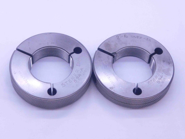 2" 16 UN 3A THREAD RING GAGES 2.0 2.00 GO NO GO P.D.'S = 1.9594 & 1.9554 UNEF - DW35413BG5