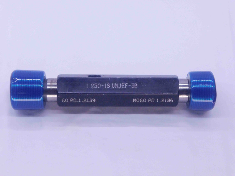 1 1/4 18 UNJEF 3B THREAD PLUG GAGE 1.25 1.250 GO NO GO P.D.'S = 1.2139 & 1.2186 - DW35437BR5