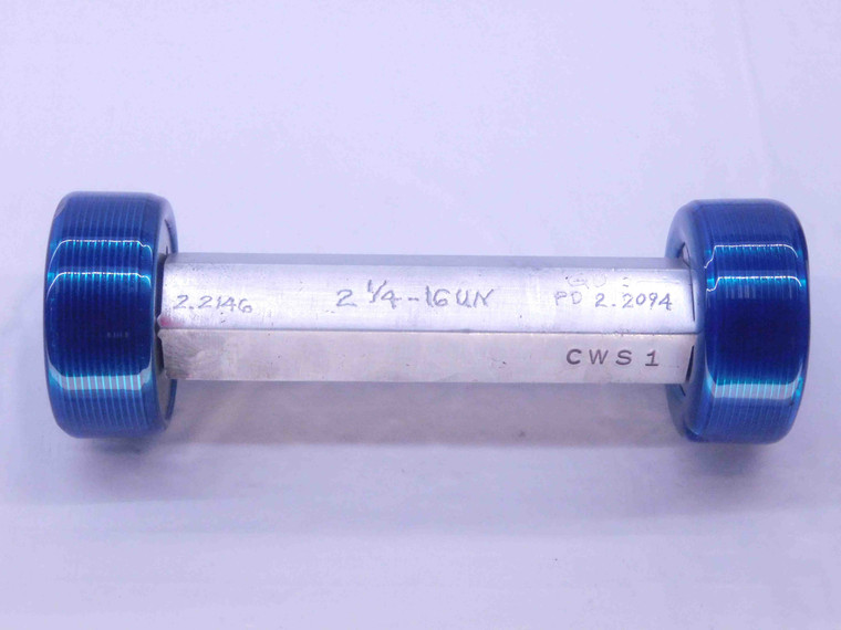 2 1/4 16 UN 3B THREAD PLUG GAGE 2.25 2.250 GO NO GO P.D.'S = 2.2094 & 2.2146 - DW35494BS5