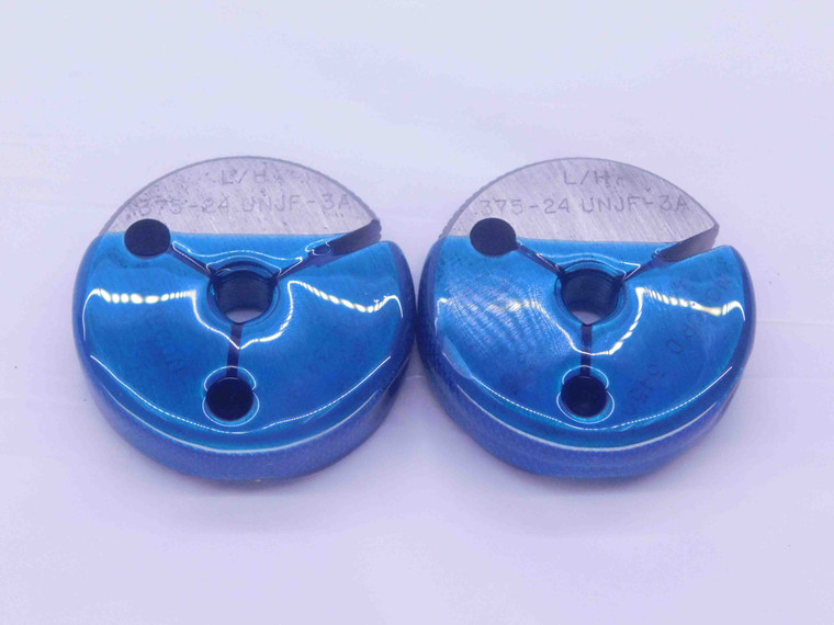 3/8 24 UNJF 3A LEFT HAND THREAD RING GAGES .375 GO NO GO P.D.'S = .3479 & .3450 - DW35511BS5