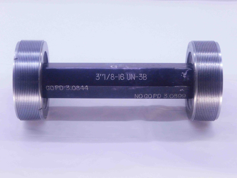 3 1/8 16 UN 3B THREAD PLUG GAGE 3.125 3.1250 GO NO GO P.D.'S = 3.0844 & 3.0899 - DW35518BS5