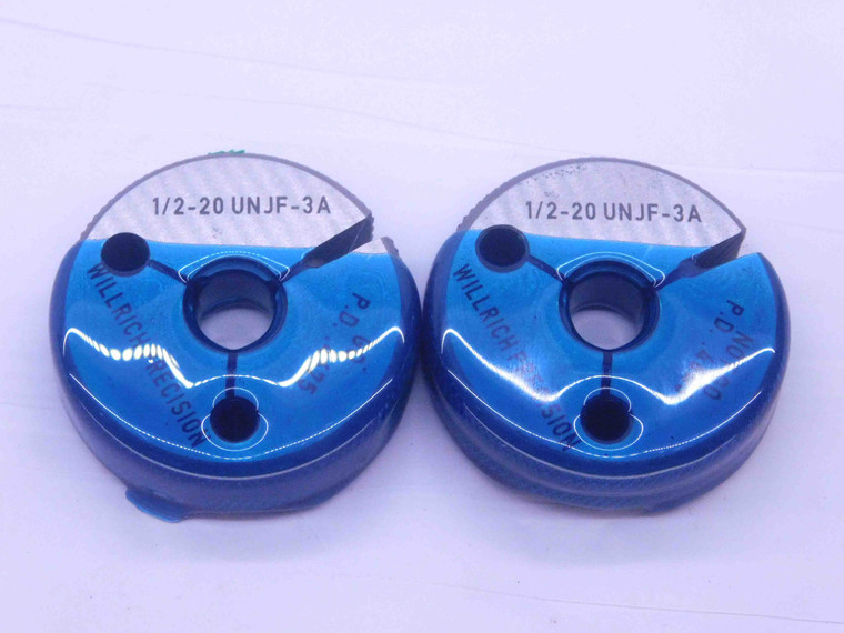 1/2 20 UNJF 3A THREAD RING GAGES .5 .50 .500 GO NO GO P.D.'S = .4675 & .4643 - DW35527BR5