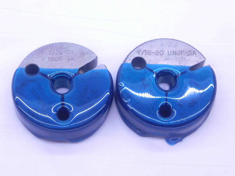 7/16 20 UNJF 3A THREAD RING GAGES .4375 GO NO GO P.D.'S = .4050 & .4019 CHECK - DW35528BR5