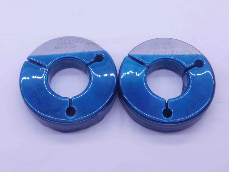 1 3/4 12 UNJ 3A BEFORE PLATE THREAD RING GAGES 1.75 GO NO GO = 1.6931 & 1.6894 - DW35548BG5