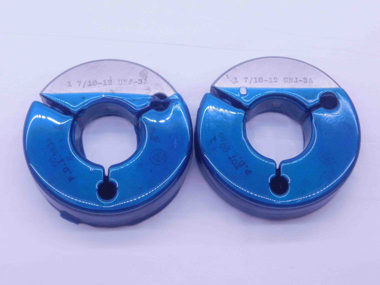 1 7/16 12 UNJ 3A THREAD RING GAGES 1.4375 GO NO GO P.D.'S = 1.3834 & 1.3790 - DW35549BG5