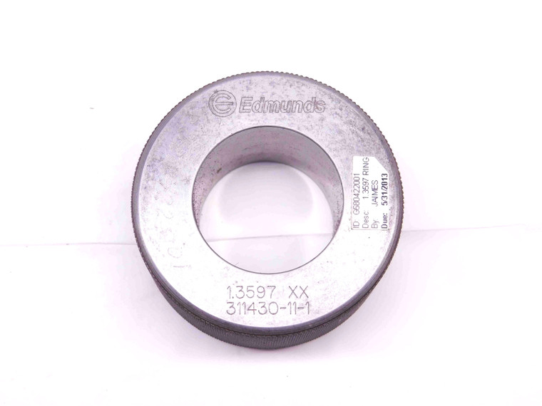 1.3597 CL XX MASTER PLAIN BORE RING GAGE 1.3594 +.0003 1 23/64 34.536 mm CHECK - DM0648BR5