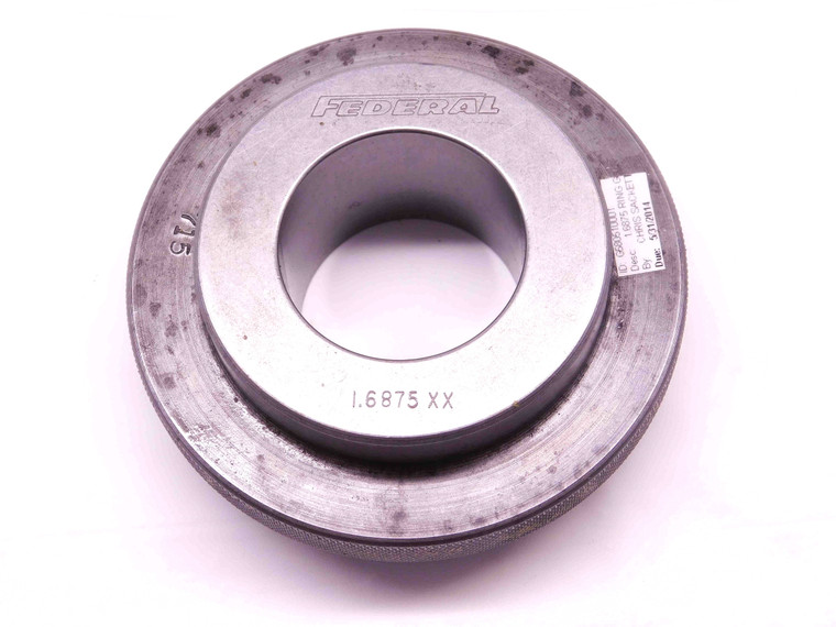 1.6875 CLASS XX MASTER PLAIN BORE RING GAGE ONSIZE 1 11/16 43 mm INSPECTION - DM0675BR5