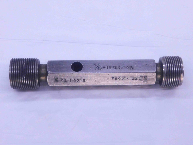 BUDGET 1 1/16 16 UN 2B THREAD PLUG GAGE 1.0625 GO NO GO = 1.0219 & 1.0284 CHECK - DW35581BX5