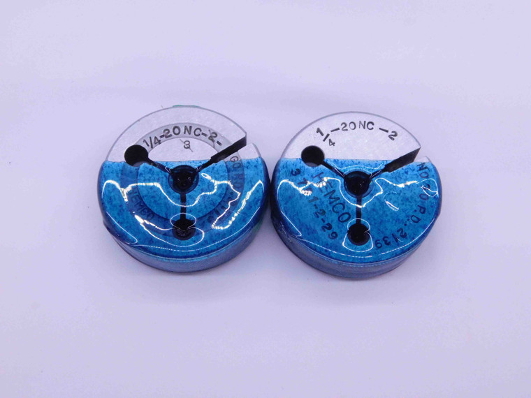 1/4 20 NC 2 THREAD RING GAGES .25 .250 GO NO GO P.D.'S = .2175 & .2139 UNC-2 - BL2508CC