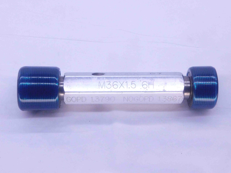 M36 X 1.5 6H METRIC THREAD PLUG GAGE 36 GO NO GO P.D.'S = 1.3790 & 1.3867 CHECK - DW35594BX5