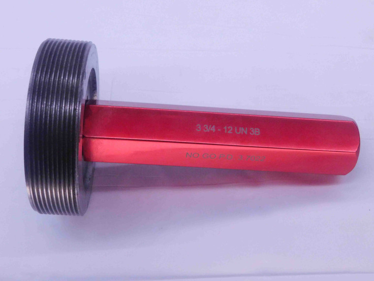 3 3/4 12 UN 3B THREAD PLUG GAGE 3.75 3.750 3.7500 NO GO ONLY P.D. = 3.7022 CHECK - DW35599LVR