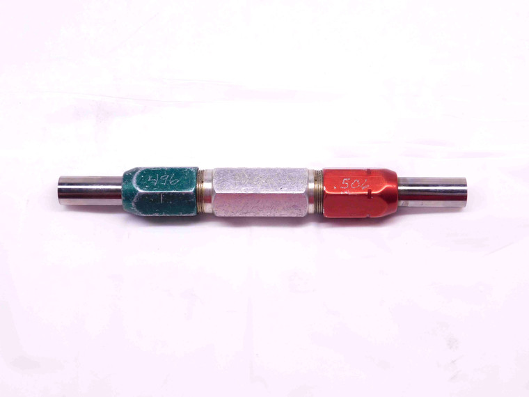 .4960 & .5060 PIN PLUG GAGE GO NO GO .5000 -.0040 UNDERSIZE 1/2 13 mm .496 .506 - DM0888CT4