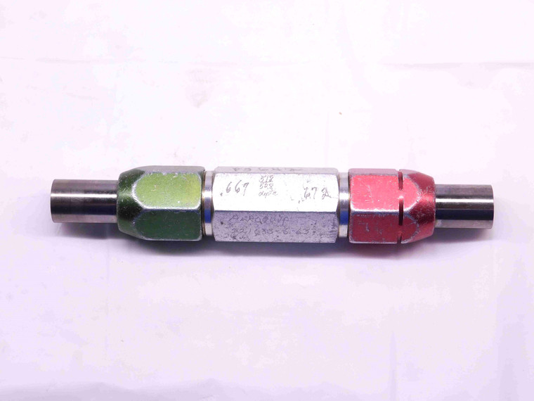 .6670 & .6720 PIN PLUG GAGE GO NO GO .6719 +.0001 OVERSIZE 43/64 17 mm .667 .672 - DM1049CT4