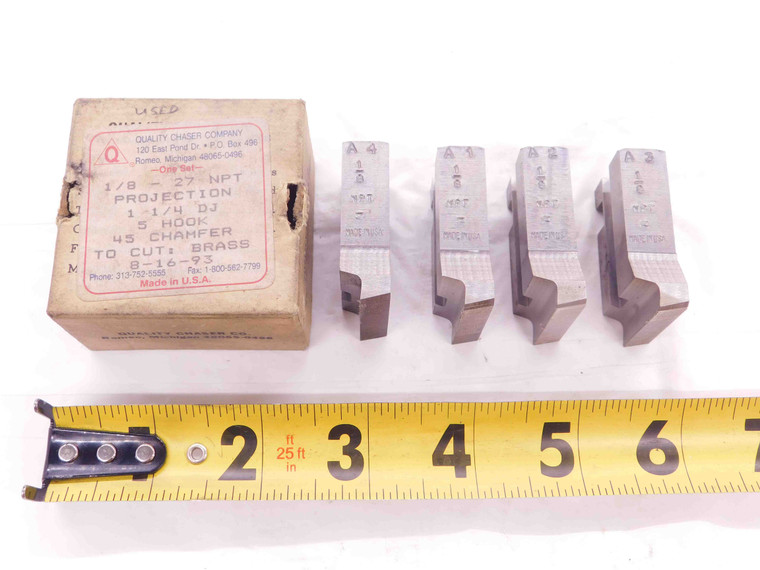4pcs QUALITY CHASER 1/8 27 NPT GEOMETRIC DIE CHASER 5 HOOK 45 DEGREE CHAMFER  - EA0810CT4