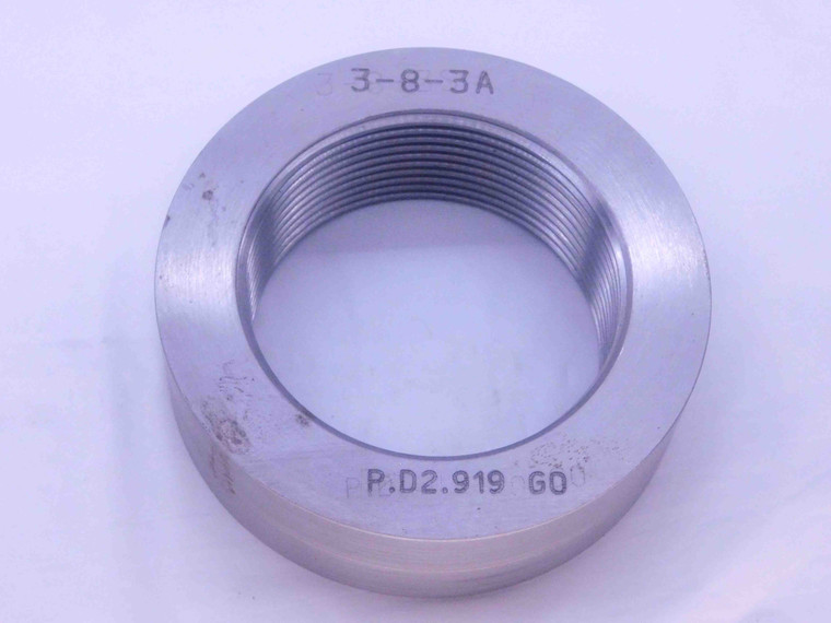 SHOP MADE 3" 8 3A SOLID THREAD RING GAGE 3.0 3.00 3.000 NO GO ONLY P.D. = 2.919 - DW35780BX5