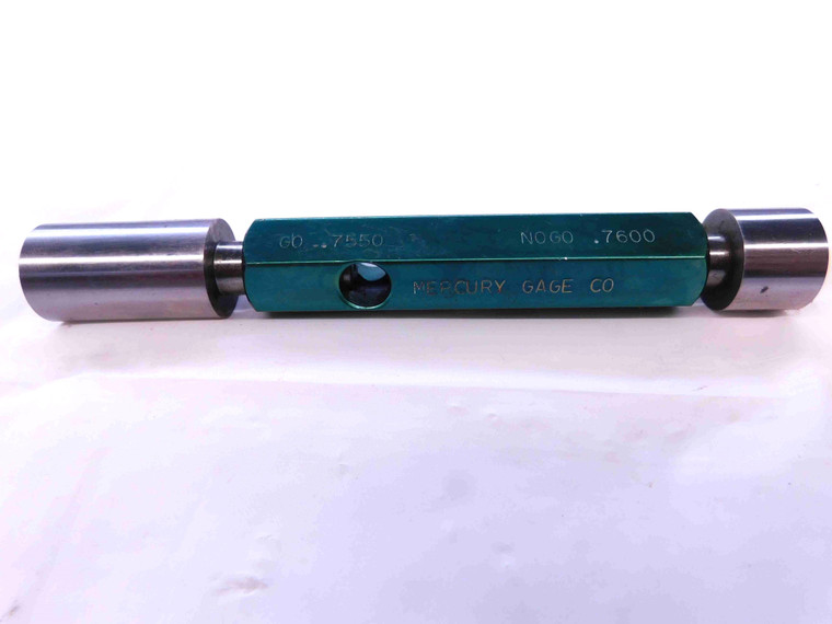 .7550 & .7600 CL Z PIN PLUG GAGE GO NO GO .7500 +.0050 3/4 19 mm .755 .760 - NS0071CT4