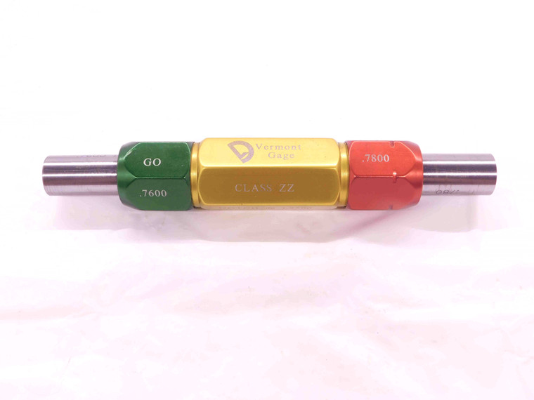 .7600 & .7800 CL ZZ PIN PLUG GAGE GO NO GO .7813 -.0013 25/32 20 mm .760 .780 - EA1031BL5