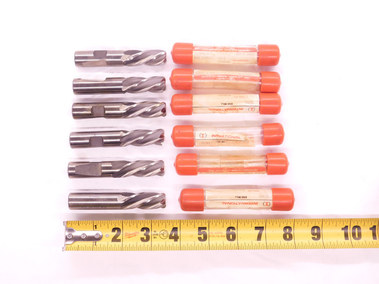 6pcs. INTERNATIONAL 5/8 O.D. CORNER RADIUS HSS END MILL 4 FL 5525531 1/8 RADIUS - DM1214AE5