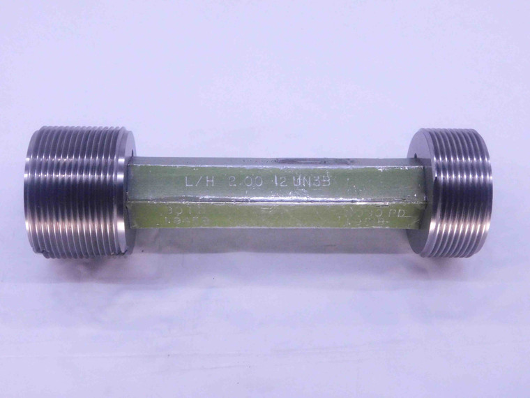 2" 12 UN 3B LEFT HAND THREAD PLUG GAGE 2.0 GO NO GO P.D.'S = 1.9459 & 1.9518 - DW35967BN5