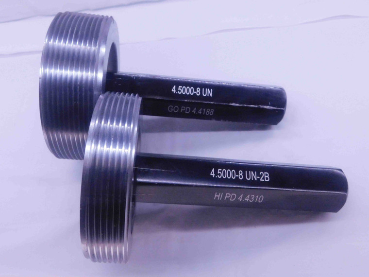 4 1/2 8 UN 2B THREAD PLUG GAGE 4.5 4.50 4.500 GO NO GO P.D.'S = 4.4188 & 4.4310 - DW35987BU5