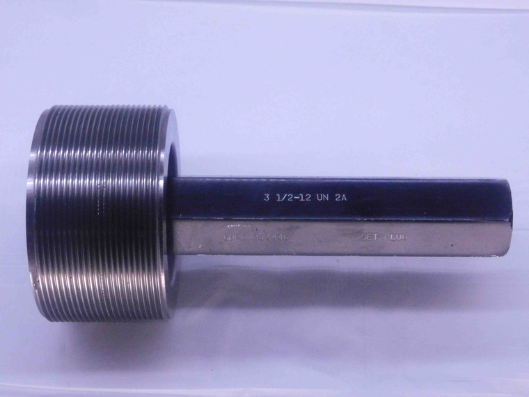 3 1/2 12 UN 2A SET THREAD PLUG GAGE 3.5 3.50 3.500 3.5000 GO ONLY P.D. = 3.4440 - DW35996BU5