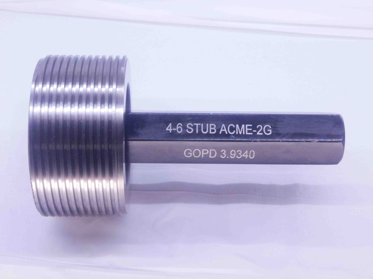 4" 6 STUB ACME 2G SET THREAD PLUG GAGE 4.0 4.00 4.000 GO ONLY P.D. = 3.9340 - DW35997BU5