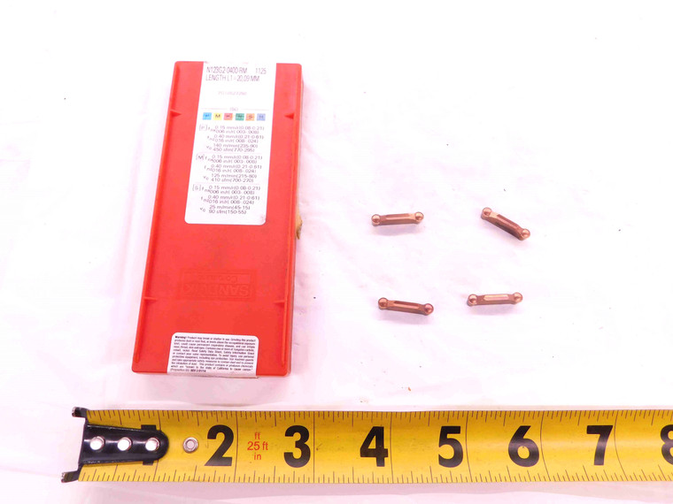 4pcs NEW SANDVIK N123G2-0400-RM 1125 TiAlN COATED CARBIDE GROOVING INSERTS - EA1213BL5