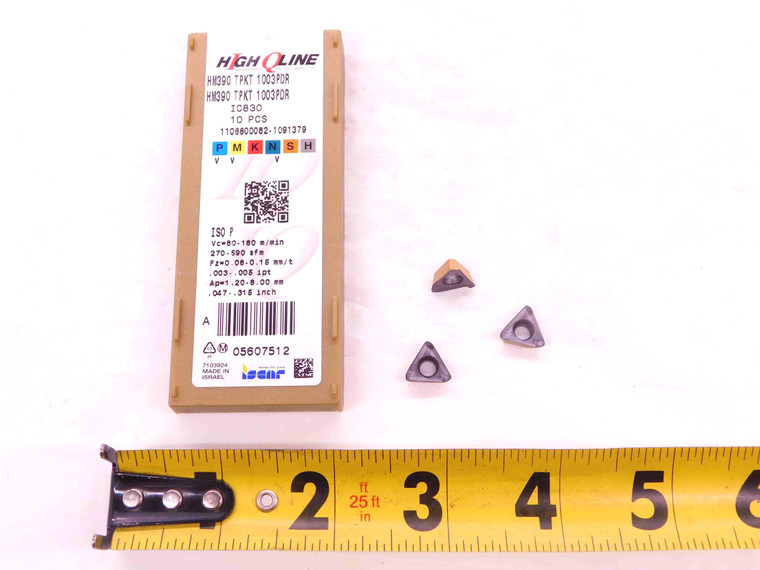 3pcs NEW ISCAR HM390 TPKT 1003PDR IC830 AlTiN & TiN COATED CARBIDE INSERTS - EA1226BM5