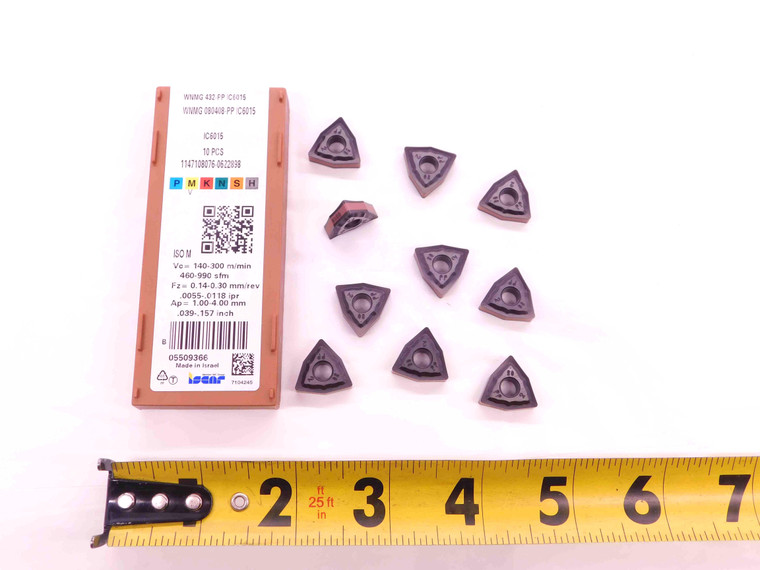 10pcs NEW ISCAR WNMG 432-PP IC6015 TiCN, Al2O3 & TiN COATED CARBIDE INSERTS - EA1252BM5