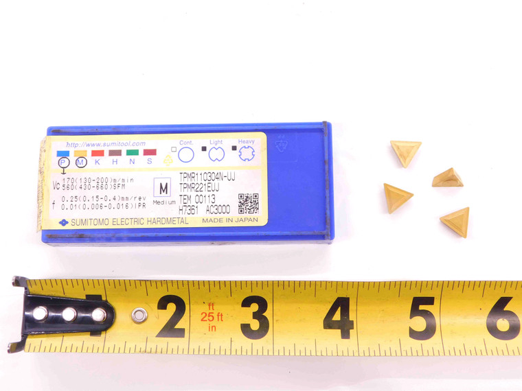 4pcs NEW SUMITOMO TPMR221EUJ AC3000 TiN COATED CARBIDE TURNING INSERTS - EA1276LVR