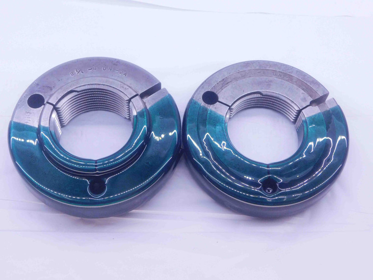 2 1/4 8 UN 2A THREAD RING GAGES 2.25 2.250 GO NO GO P.D.'S = 2.1664 & 2.1584 - DW36010BU5