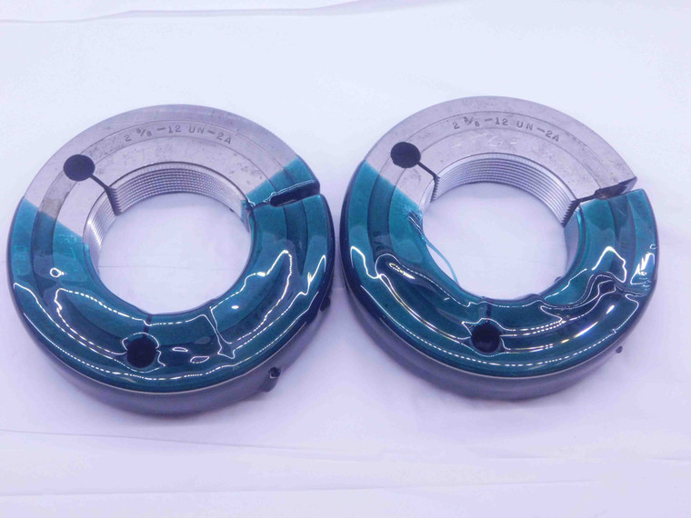 2 3/8 12 UN 2A THREAD RING GAGES 2.375 2.3750 GO NO GO P.D.'S = 2.3190 & 2.3128 - DW36014BU5