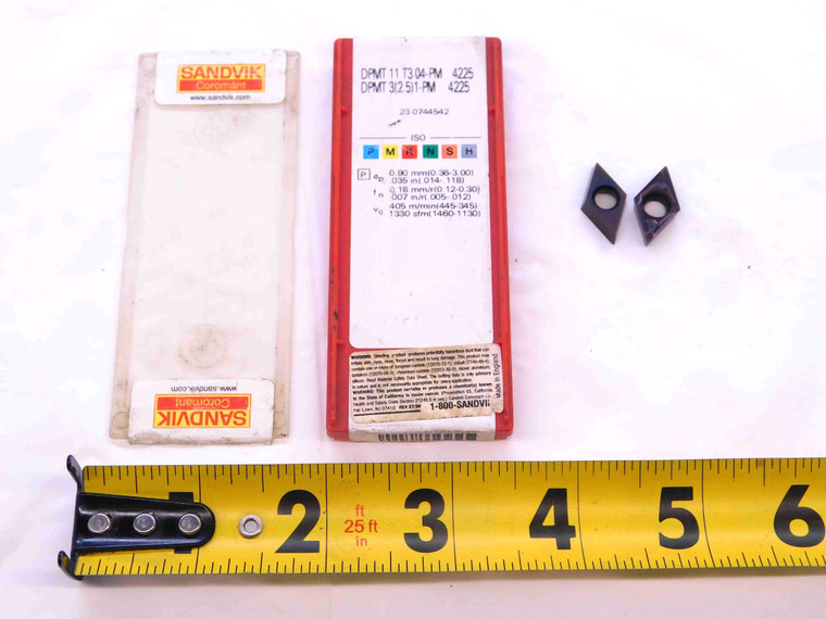 2pcs NEW SANDVIK DPMT 11 T3 04-PM 4225 TiCN, Al2O3 & TiN COATED CARBIDE INSERTS - NS0286BL5