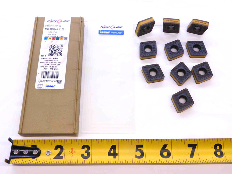 10pcs NEW ISCAR COMG 646-R3P-IQ IC8150 TiCN & Al2O3 COATED CARBIDE INSERTS - NS0308BM5