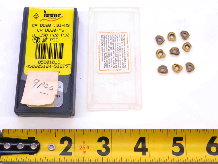 9pcs NEW ISCAR CR D080/.31-MS CR D080-MS IC250 TiN CARBIDE MILLING INSERTS - NS0320BM5