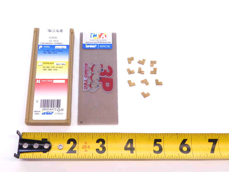 10pcs NEW ISCAR TAG L1.4J-8D IC830 TiN COATED INDEXABLE CARBIDE CUTOFF INSERTS - NS0322BM5