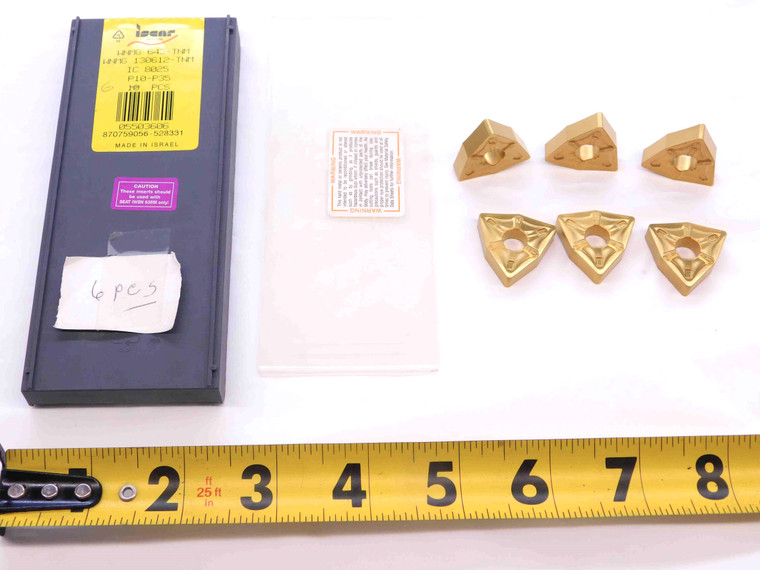 6pcs NEW ISCAR WNMG 643-TNM / WNMG 130612-TNM IC8025 TiN COATED CARBIDE INSERTS - NS0337BM5