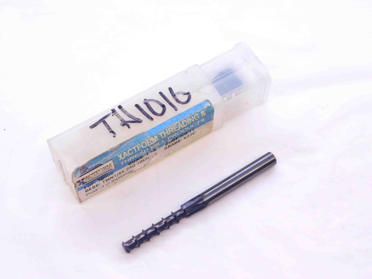 NEW XACTFORM SOLID CARBIDE THREAD MILL 3/8 - 16 UN THREAD 1/4 SHANK .240 CUT DIA - NS0351BL5