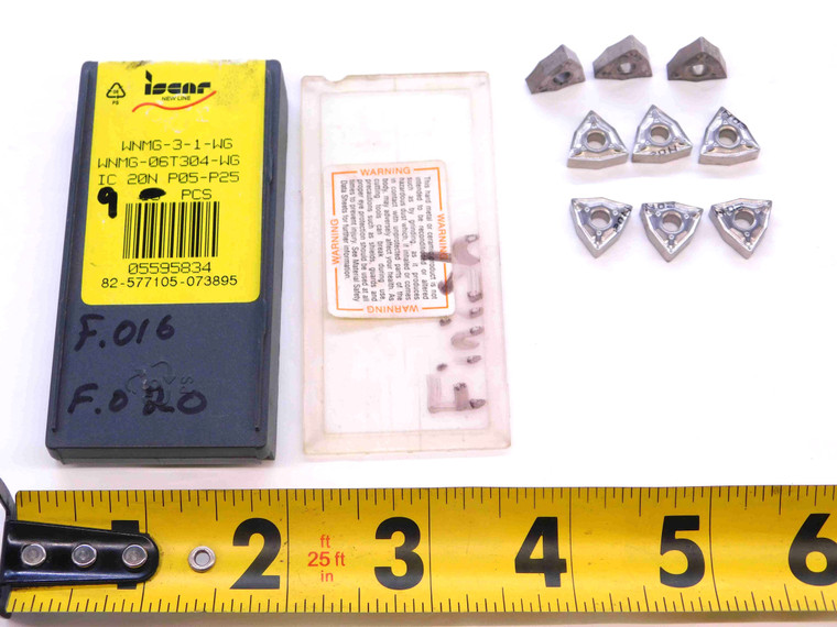 9pcs NEW ISCAR WNMG-3-1-WG / WNMG-06T304-WG IC20N CARBIDE TURNING INSERTS - NS0371BM5