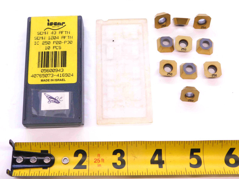 10pcs NEW ISCAR SEMW 43 AFTN IC250 TiN COATED CARBIDE MILLING INSERTS INDEXABLE - NS0386BM5