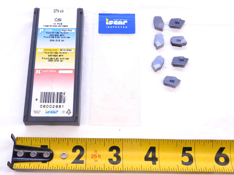 7pcs NEW ISCAR GTN 4.8 IC354 CARBIDE CUTOFF INSERTS 4.80mm / .1890" WIDTH - NS0410BM5