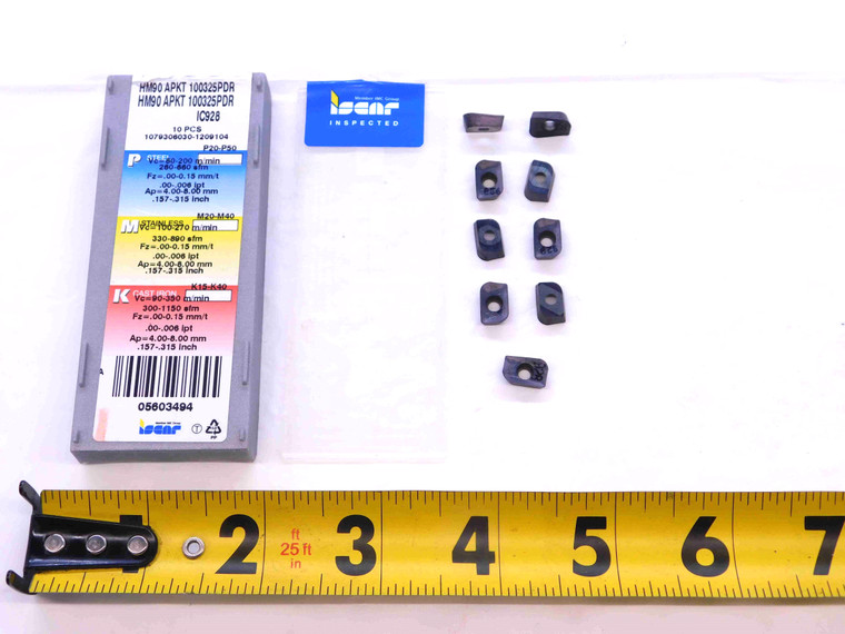 9pcs ISCAR HM90 APKT 100325PDR IC928 TiAlN COATED CARBIDE MILLING INSERTS - NS0423BM5