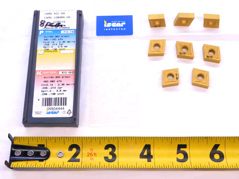 8pcs NEW ISCAR CNMG 431-GN IC9015 TiN COATED CARBIDE TURNING INSERTS INDEXABLE - NS0434BM5