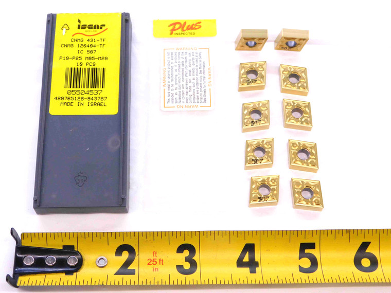 10pcs NEW ISCAR CNMG 431-TF IC507 TiCN & TiN COATED CARBIDE TURNING INSERTS - NS0436BM5