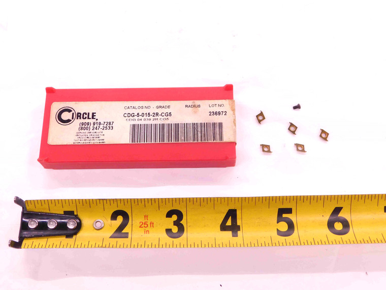 5pcs NEW CIRCLE CDG-5-015-2R CG5 TiN COATED CARBIDE GROOVING INSERTS INDEXABLE - EA1311AN5
