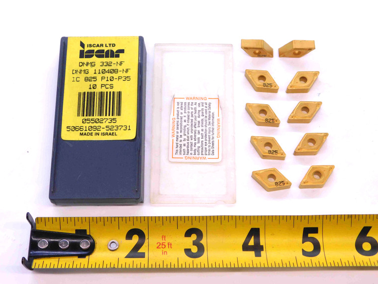 10pcs NEW ISCAR DNMG 332-NF / DNMG 110408-NF IC825 TiN CARBIDE TURNING INSERTS - NS0487BM5