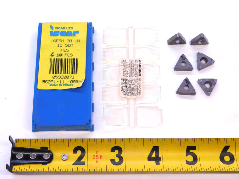 6pcs NEW ISCAR 16ERM 20 UN IC50M CARBIDE LAYDOWN THREADING INSERTS INDEXABLE - NS0490BM5