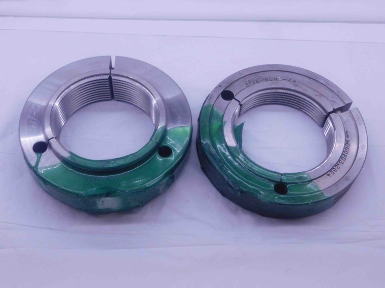 3 3/8 8 UN 2A THREAD RING GAGES 3.375 3.3750 GO NO GO P.D.'S = 3.2912 & 3.2824 - DW36099BU5